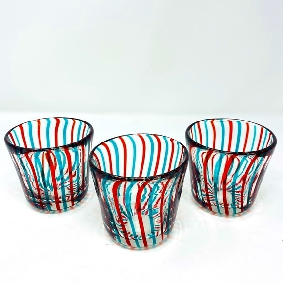 Anthropologie Set Of 3 Tumbler, votive Pietro Glass Decor - Picture 4 of 11